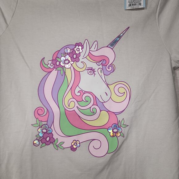 Unicorn girls short sleeve shirt XL 14 by Cat & Jack - Picture 2 of 5
